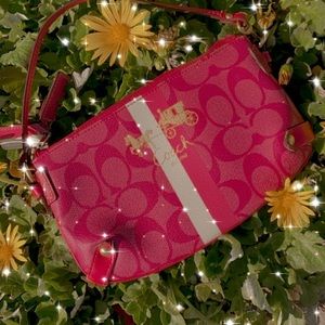 Authentic Red shoulder coach bag